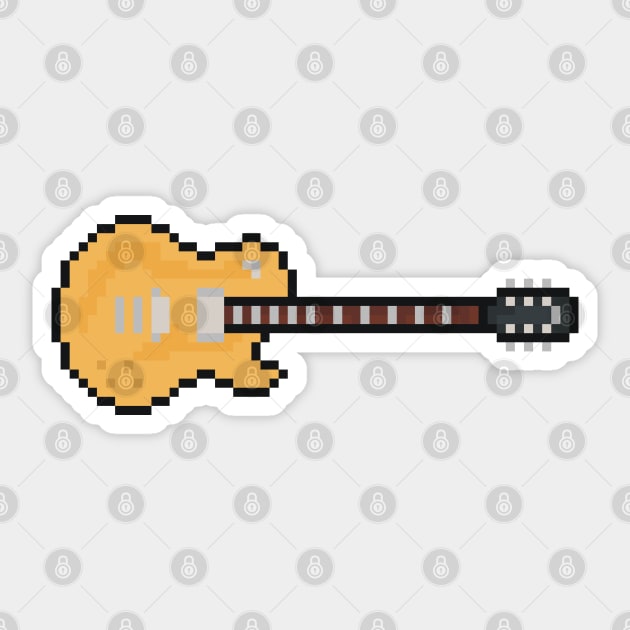 Pixel Light Golden Blackout Guitar Sticker by gkillerb